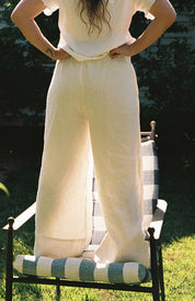 Linen Simple Pant - White