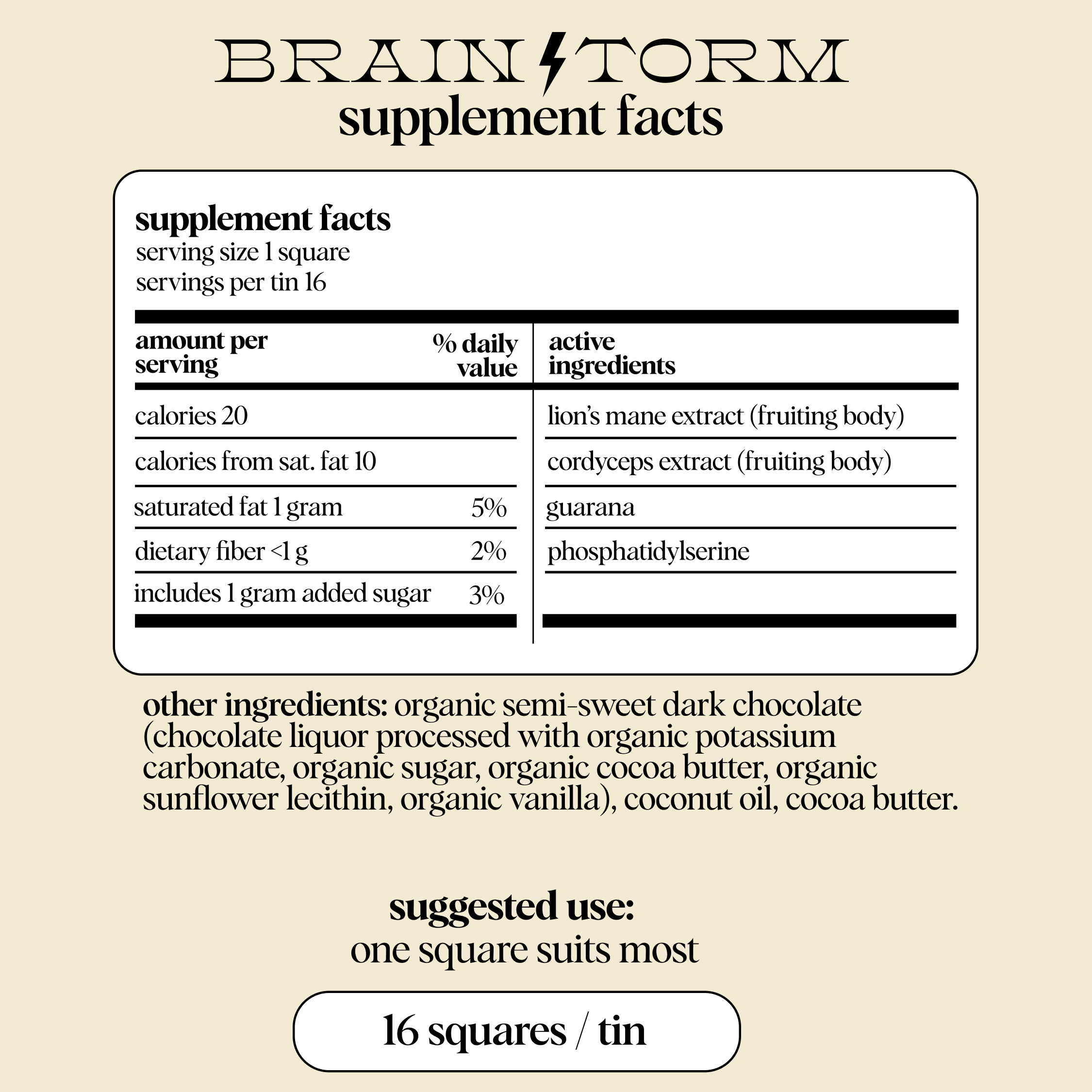 Brainstorm - Mushroom Chocolates for Focus
