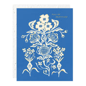 Blue Flower Bouquet Thank You Card