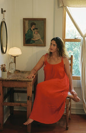 Organic Gauze Dress - Cherry