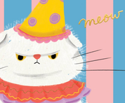 Clowny Cat Birthday Card