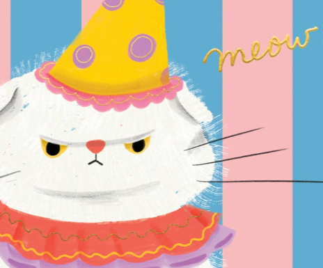 Clowny Cat Birthday Card
