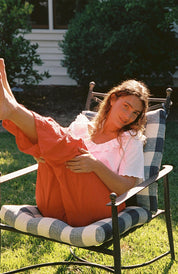 Embroidered Eyelet Pant - Tomato