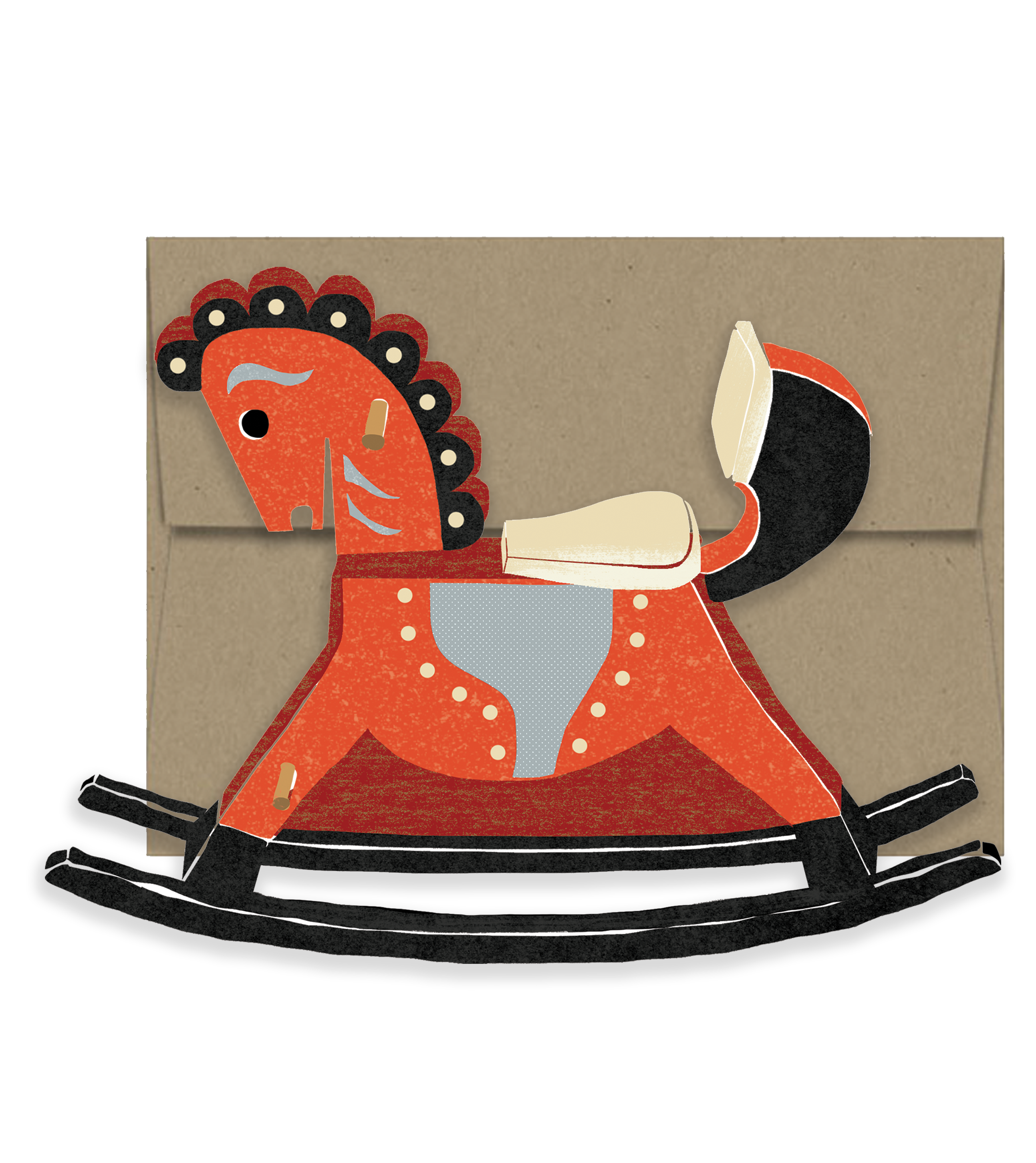Rocking Horse Die Cut Card