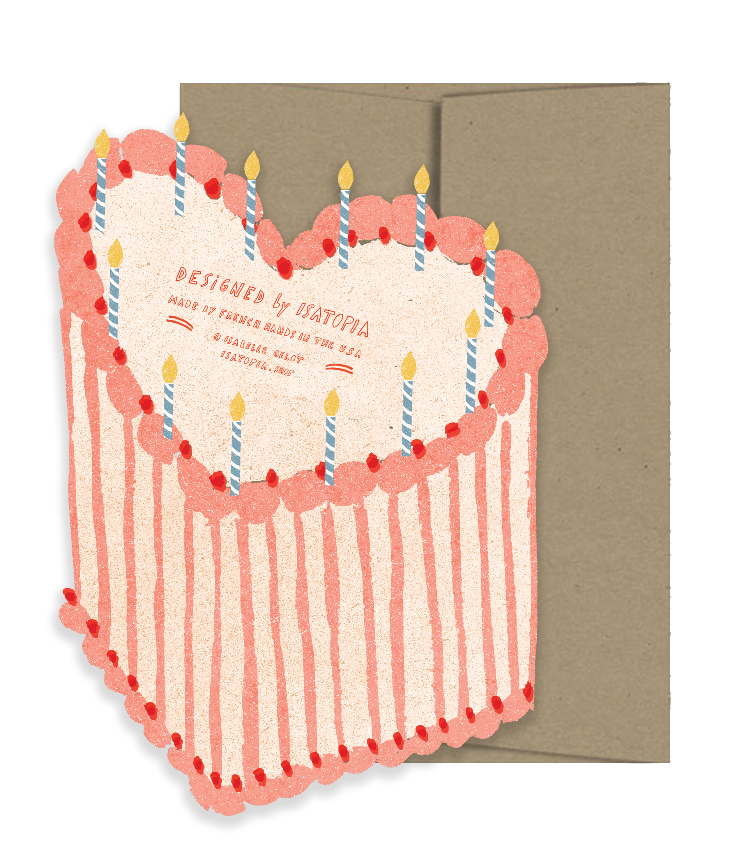 Heart Cake Birthday Die Cut Card