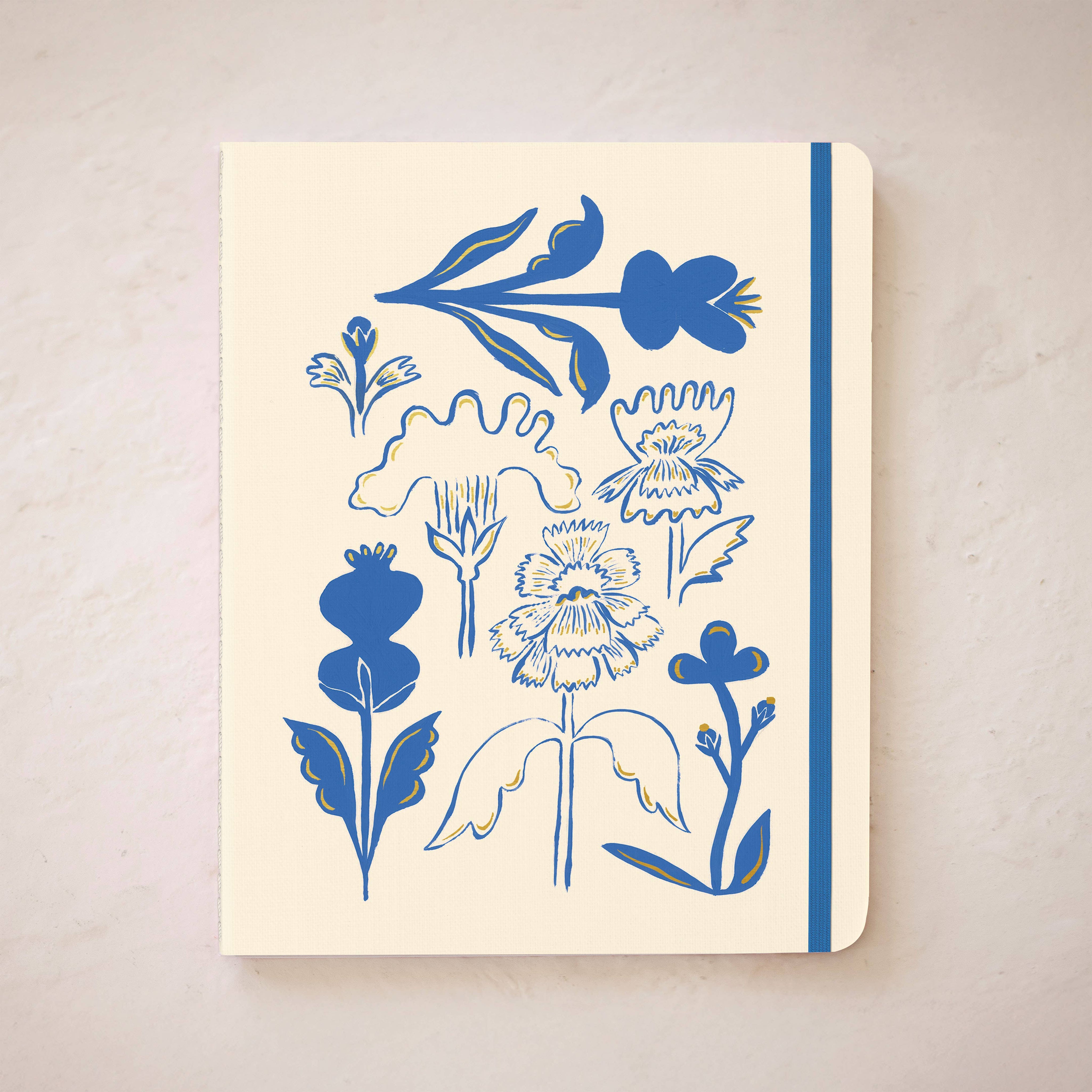 Blue Flower Bouquet Seedlings Sewn Trio Notebook Set
