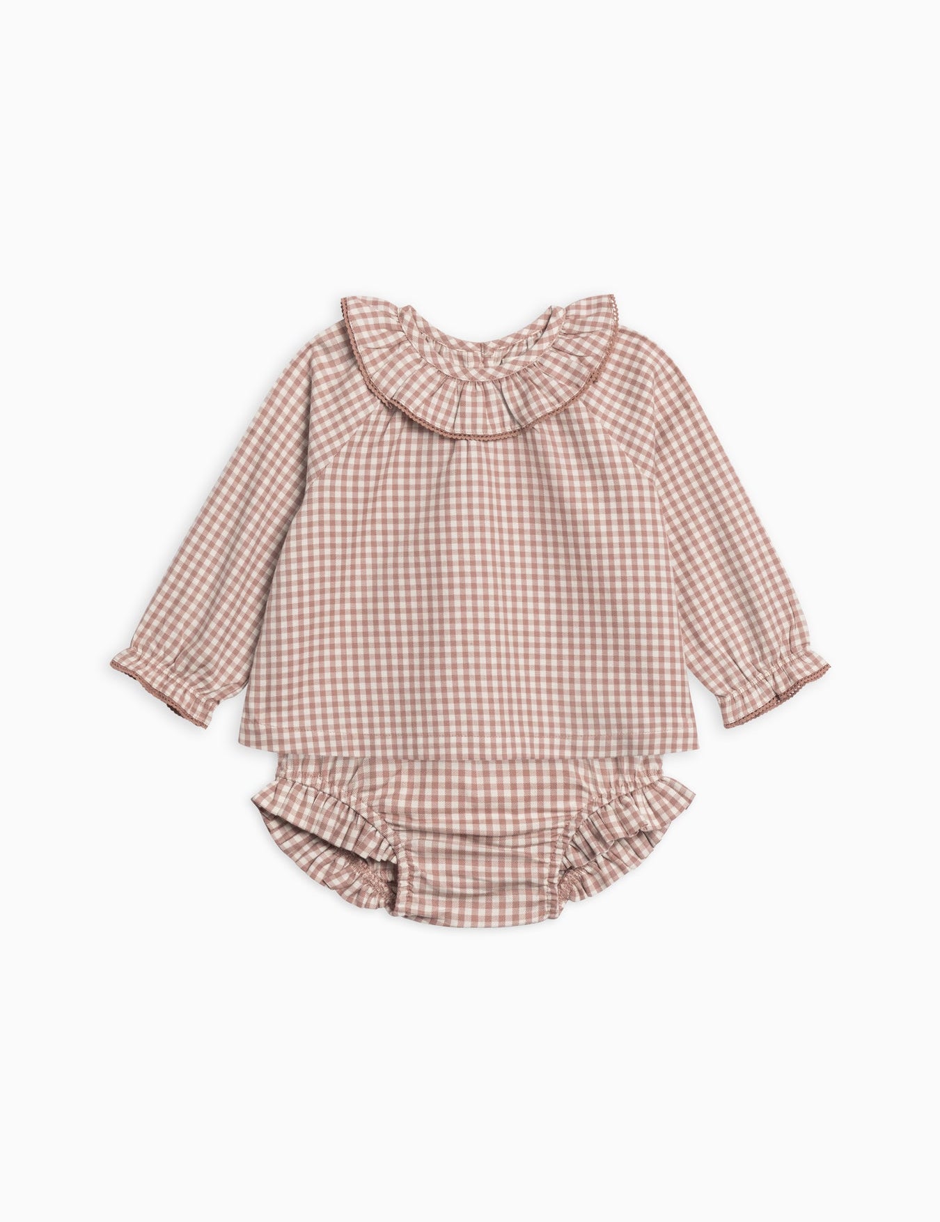 Dorothy Poplin Ruffle Collar Shirt and Bloomer Set
