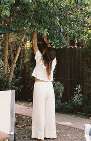 Linen Simple Pant - White