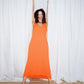 Knit Pleated Dress - Orange
