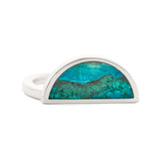 One Half Ring - Chrysocolla, Sterling Silver