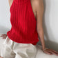 Claire Cotton Sweater Tank - Red