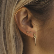 Falling Star Studs - Solid Gold