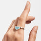 One Half Ring - Number 8 Turquoise, Sterling Silver
