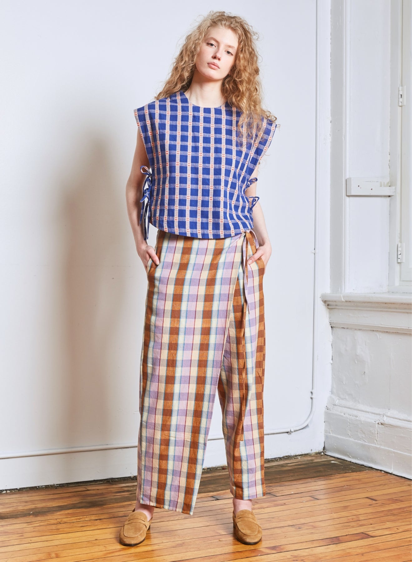 Half Wrap Pant - Chestnut Chex