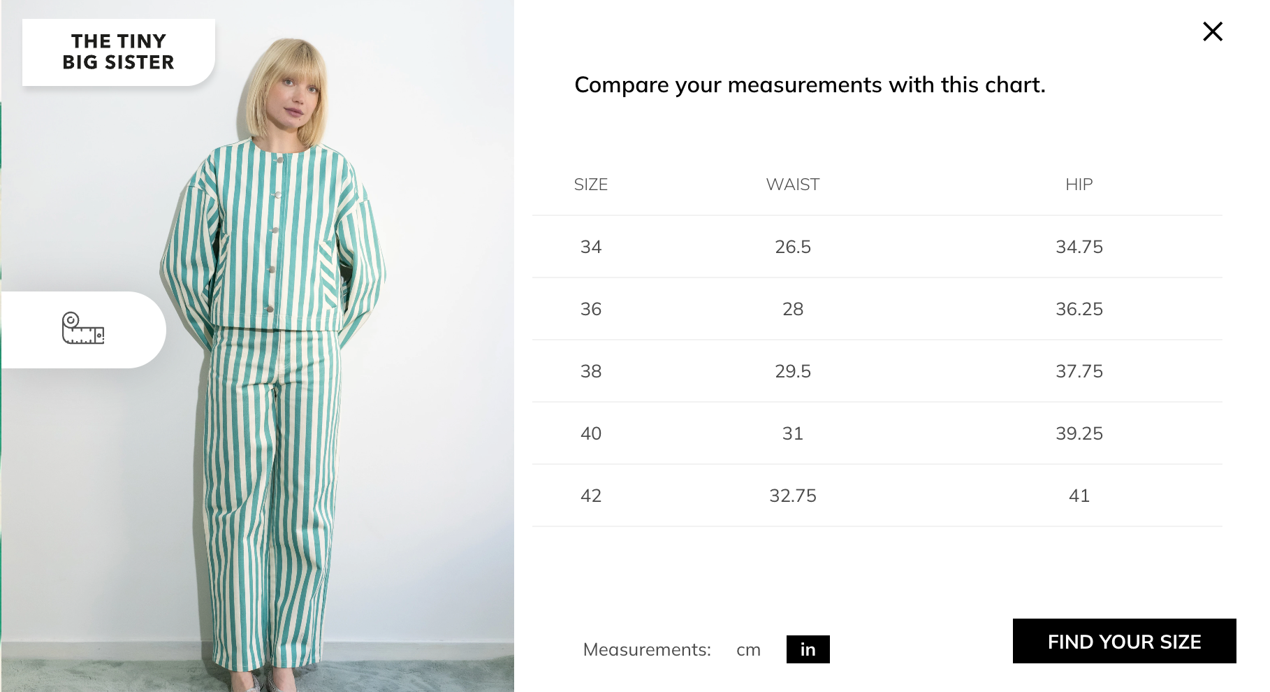 Striped Berta Long Denim Pants