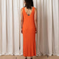Knit Pleated Dress - Orange