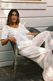 Linen Simple Pant - White