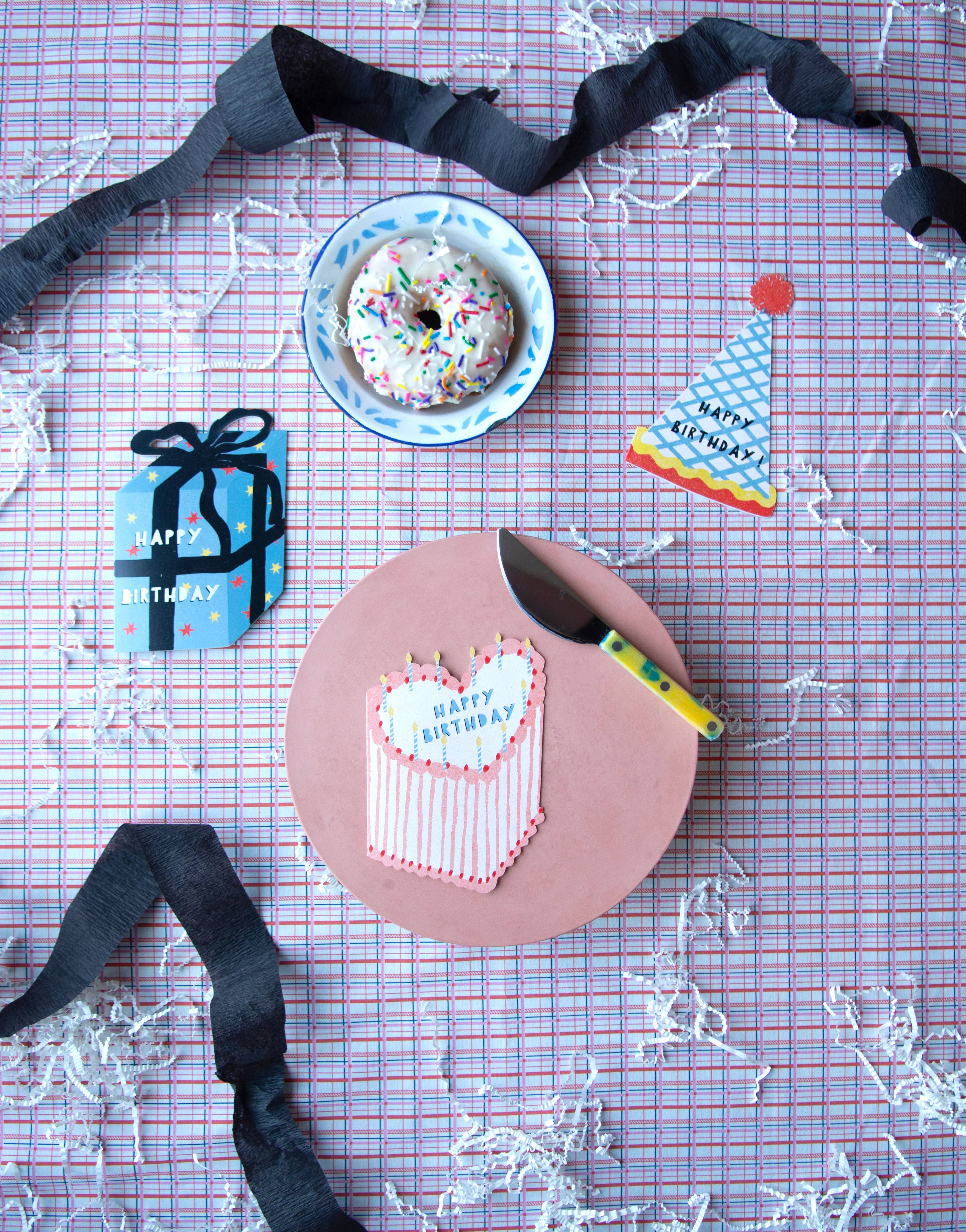 Heart Cake Birthday Die Cut Card