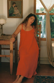 Organic Gauze Dress - Cherry