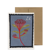 Vintage Flower Stamp Card