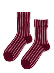 Mykonos Sheer Short Crew Sock - Merlot