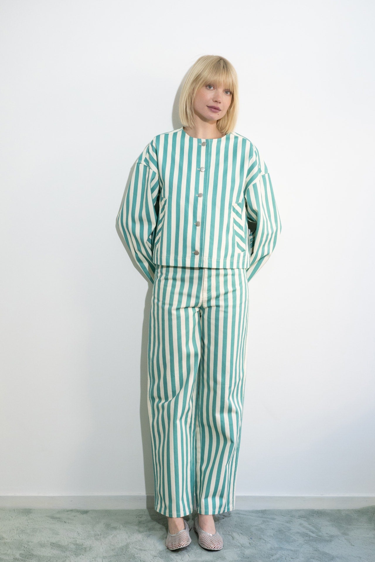 Striped Berta Long Denim Pants