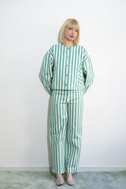 Striped Berta Long Denim Pants