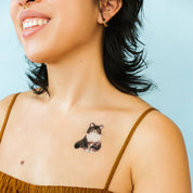 Curious Cat Tattoo Pair