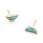 One Half Studs - Turquoise, 14K Yellow Gold