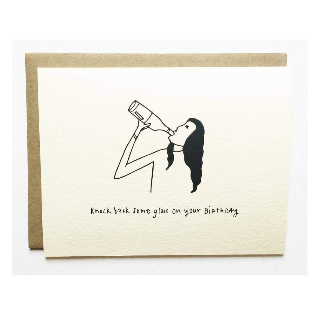 NICOLE MONK Knock Back Glass Birthday Card