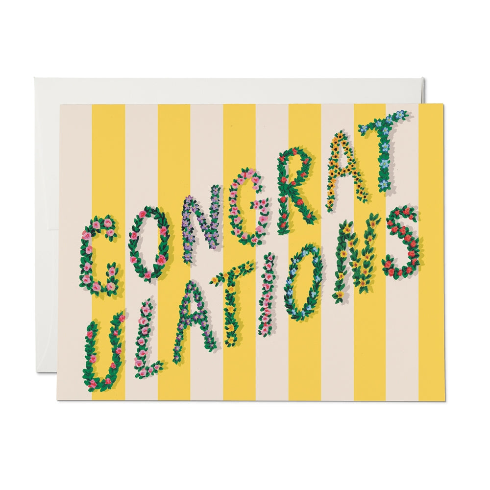Yellow Stripes Congrats Card