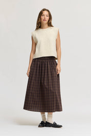 Plaid Smocked Skirt