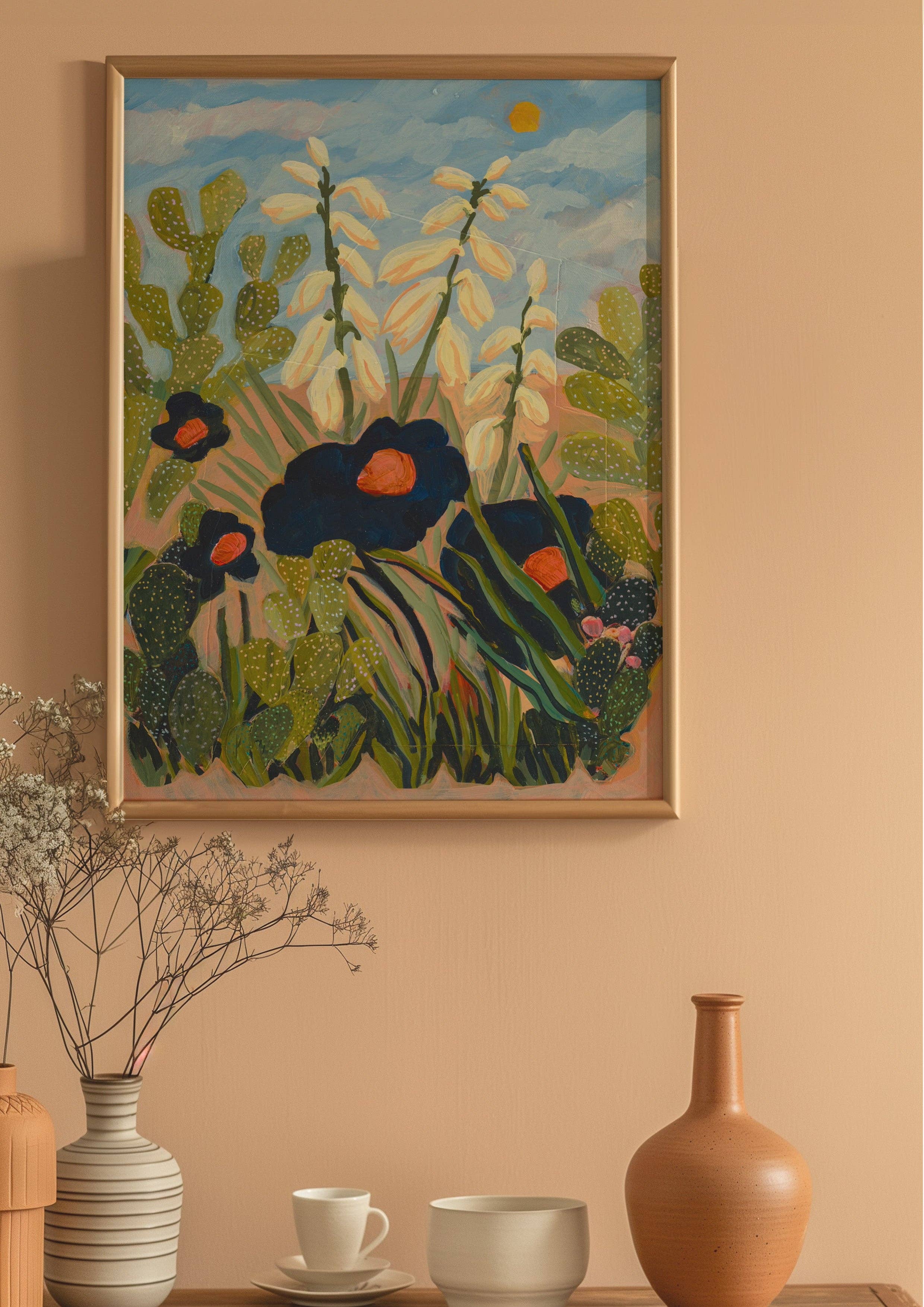 Desert Floral Yucca Cactus Print