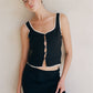 Woven Linen Lace Trim Top