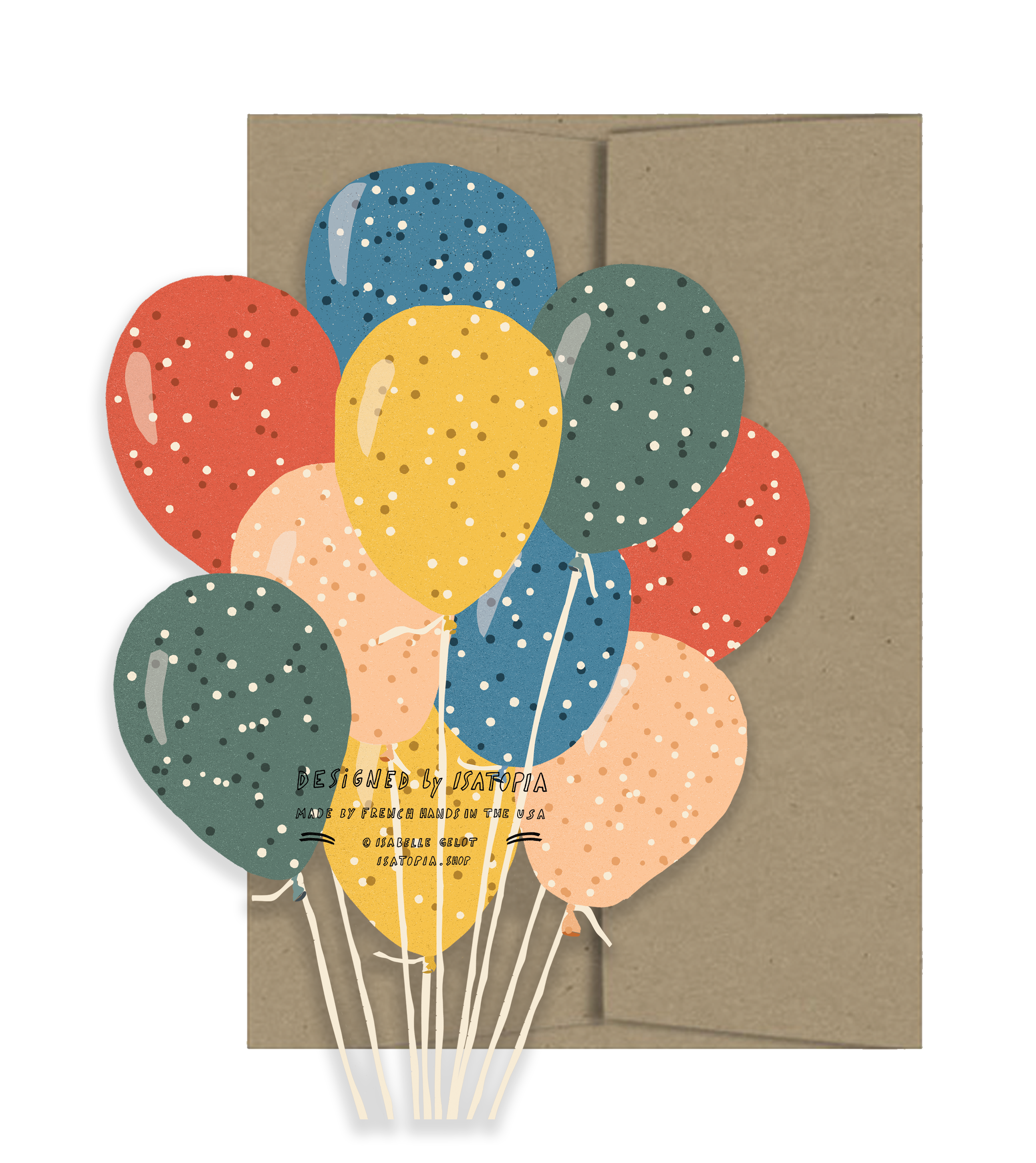 Party Balloons Die Cut Card