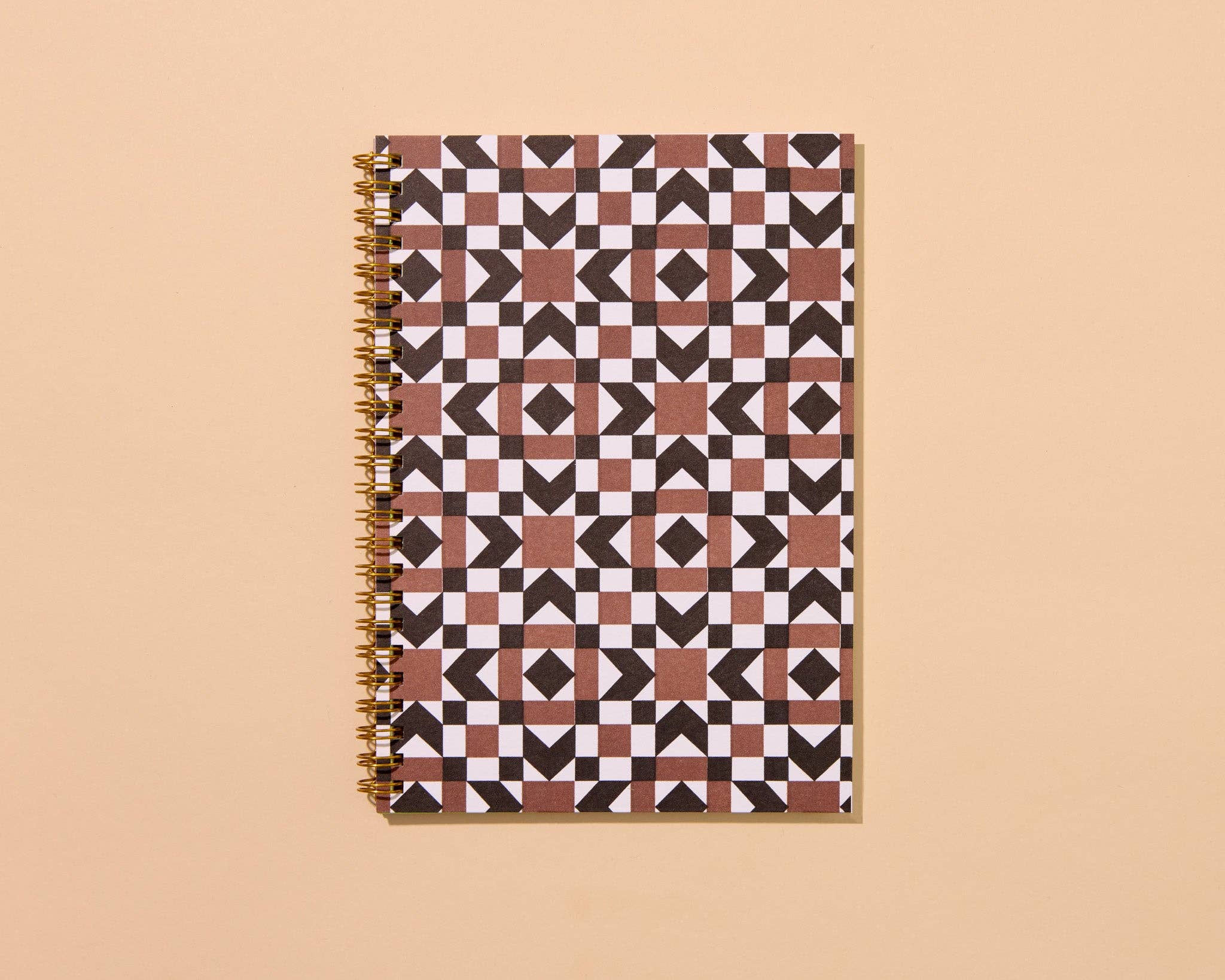 Letterpress A5 Spiral Notebook (Lined)—Autumn Quilt