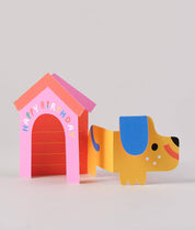 Dog In House Fold Out Kid's Birthday Card