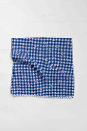 Gingham Floral Cotton Blend Scarf