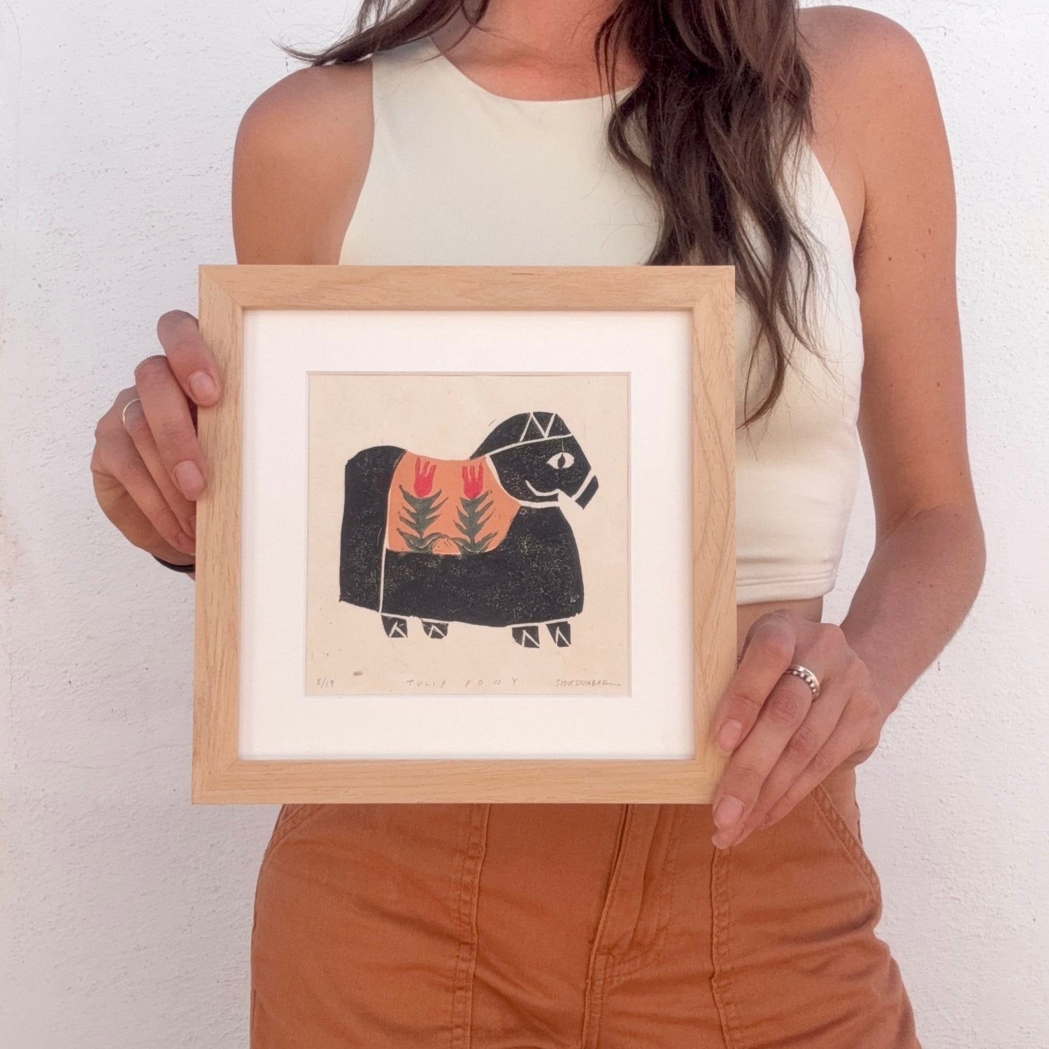 Tulip Pony Handmade Print