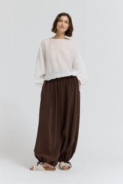 Pleated Waist Balloon Pants