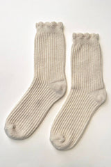 Linen Scallop Socks
