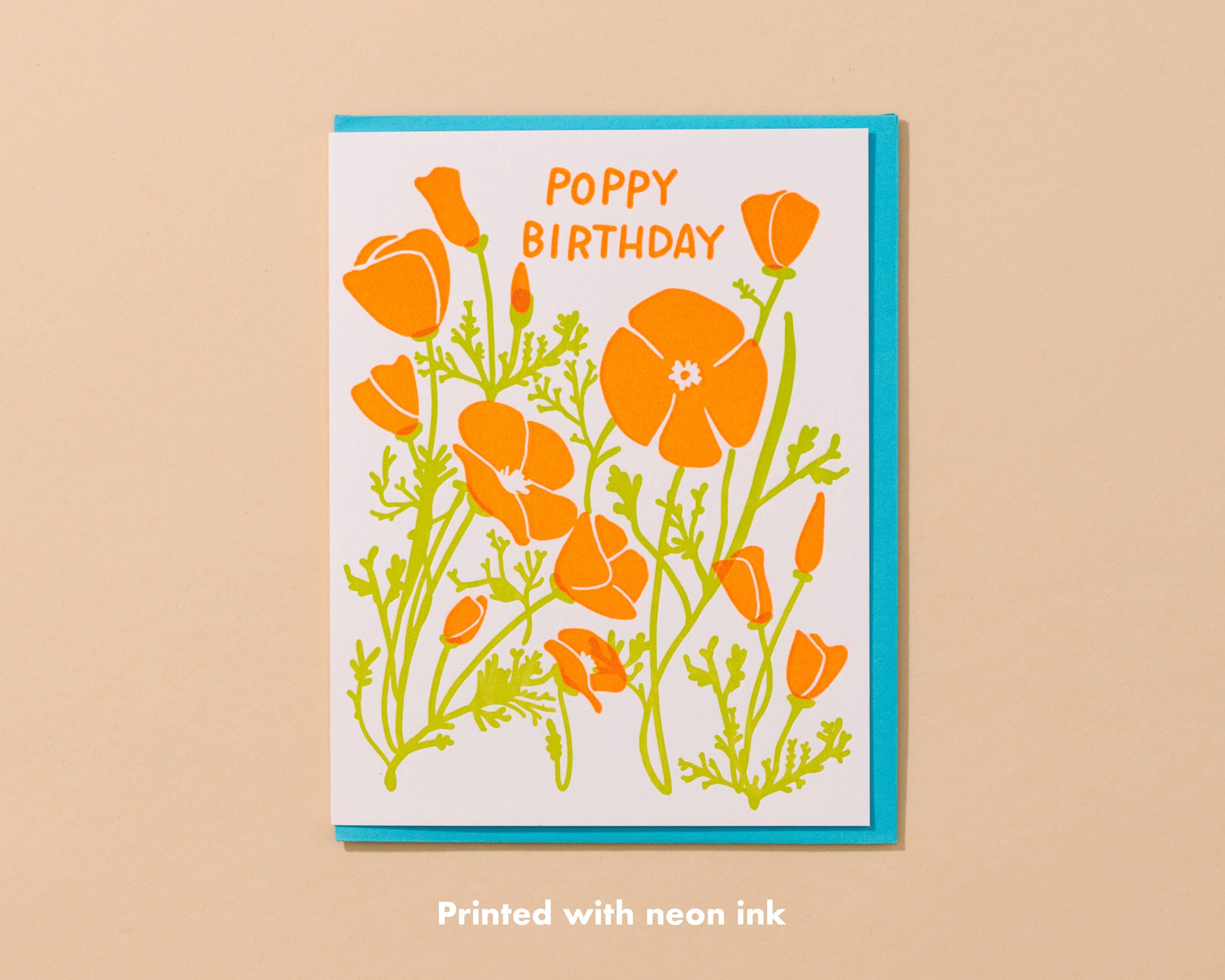 Poppy Birthday Card