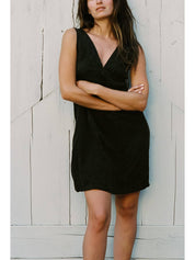 Cupro V Dress - Black