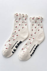 Petal Ruffled Hugger Crew Socks