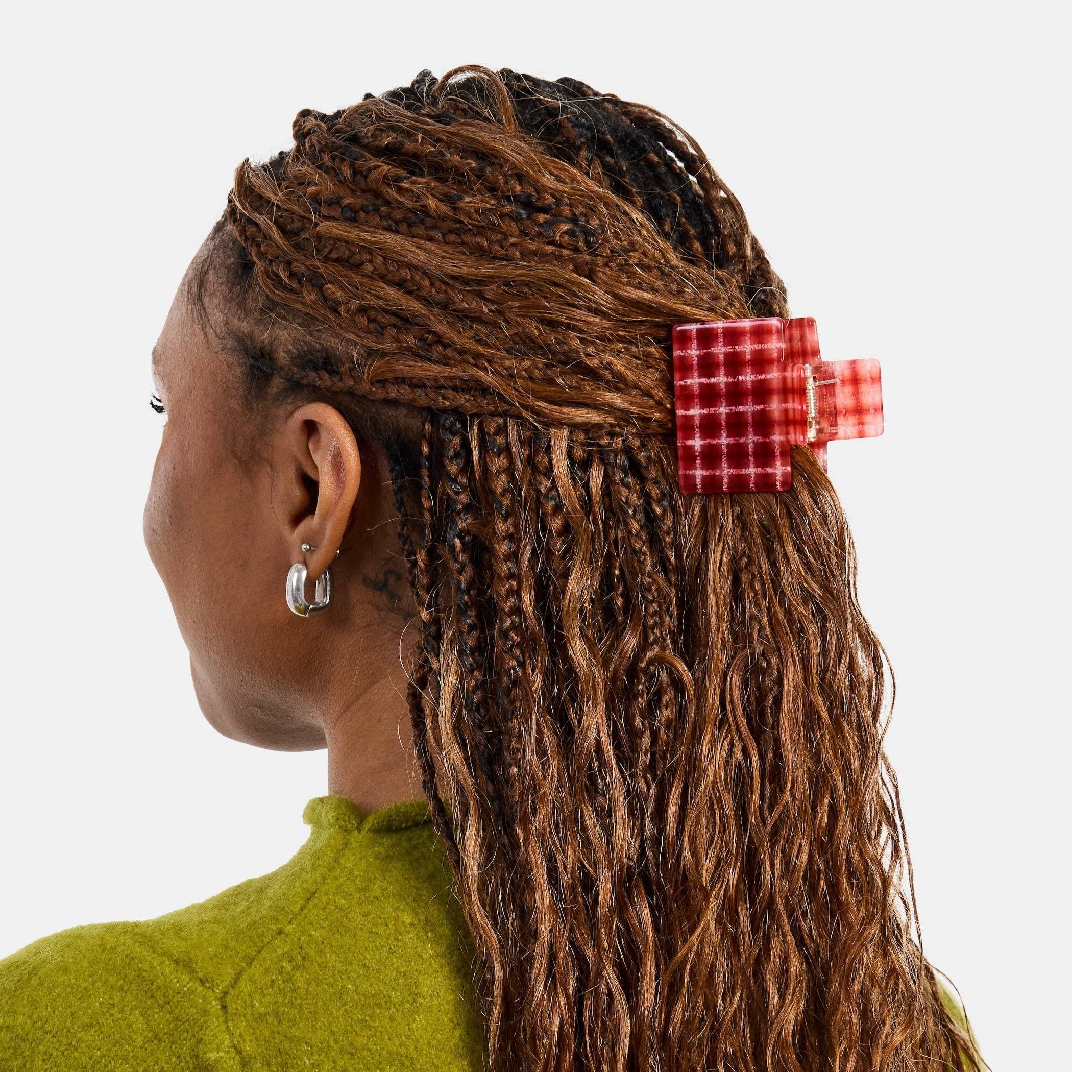 Midi Box Claw - Red Plaid