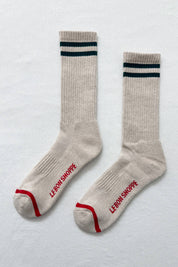 Oatmeal Extended Boyfriend Socks