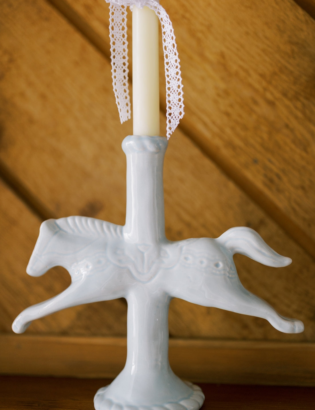 Dala Horse Ceramic Candlestick Holder