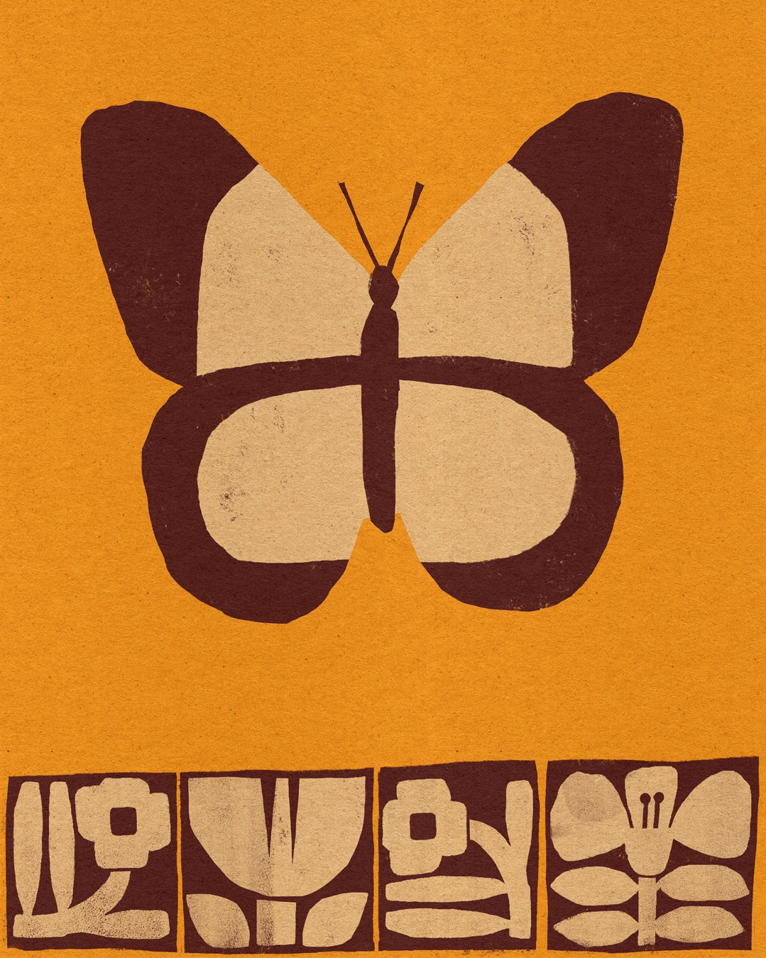 Butterfly & Blooms Art Print