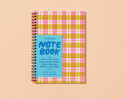 Letterpress A5 Spiral Notebook (Lined)—Gingham