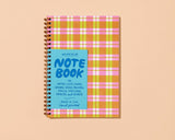 Letterpress A5 Spiral Notebook (Lined)—Gingham
